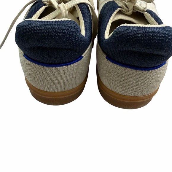 Rothys RS01 Sneaker Hudson Off White Khaki Cream Blue gum sole Mens 8 - Picture 5 of 8